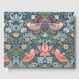 William Morris Strawberry Thief Navy Coral Guest Book
