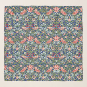 William Morris Strawberry Thief Navy Coral Scarf