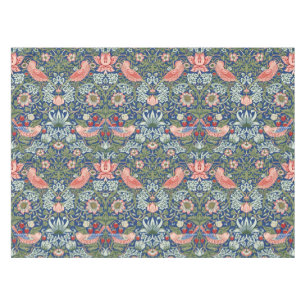 William Morris Strawberry Thief Navy Coral Tablecloth