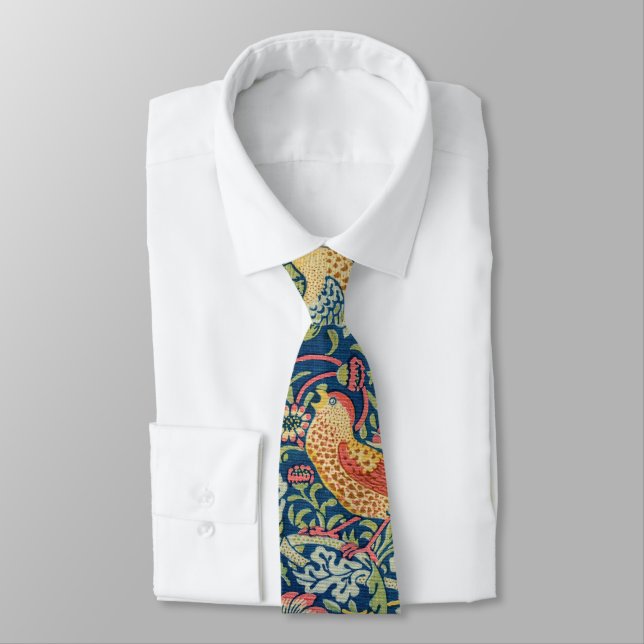 William Morris - Strawberry Thief Neck Tie (Tied)
