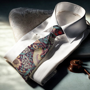 William Morris Strawberry Thief Neck Tie