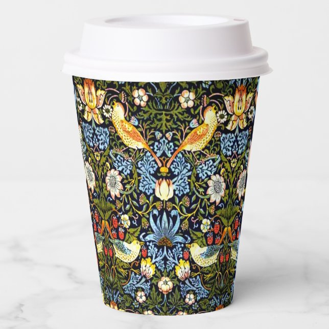 William Morris, Strawberry Thief, Paper Cups (Front)