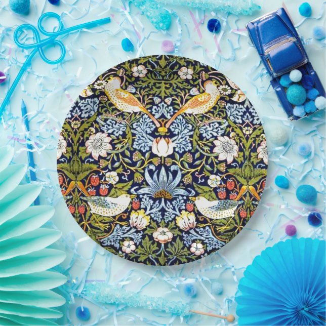William Morris - Strawberry Thief  Paper Plates (Party)