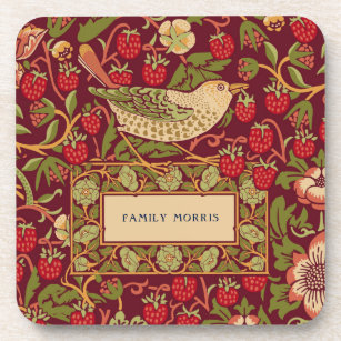 William Morris Strawberry Thief Pattern  Beverage Coaster