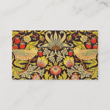 William Morris Strawberry Thief Pattern Business Card