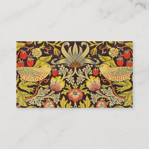 Customizable William Morris Strawberry Thief Pattern Business Card Template