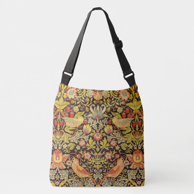 William Morris Strawberry Thief Pattern Crossbody Bag (Front)