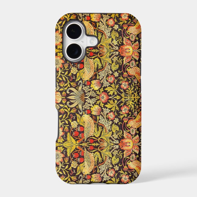 William Morris Strawberry Thief Pattern Iphone Case (Back)