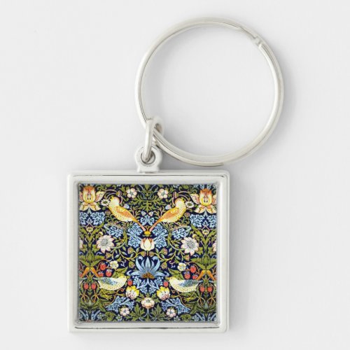 William Morris _ Strawberry Thief pattern Keychain