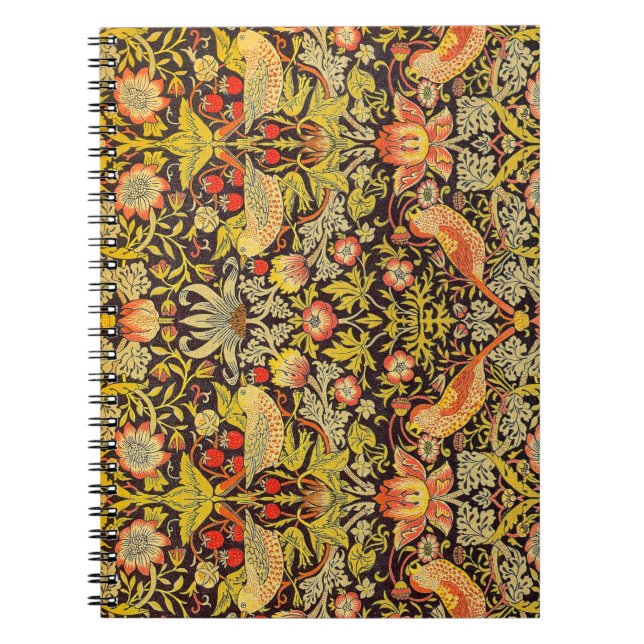 William Morris Strawberry Thief Pattern Notebook (Front)