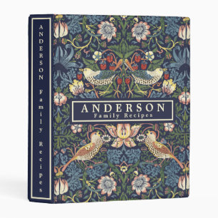 William Morris Strawberry Thief Pattern Recipe Mini Binder
