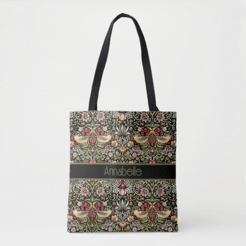 William Morris Strawberry Thief Personalize Tote Bag