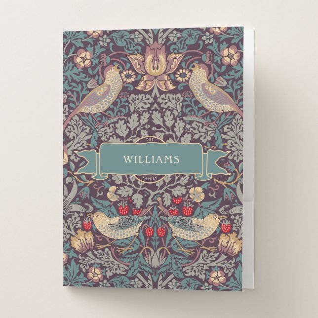 William Morris Strawberry Thief Pocket Folder (Front)