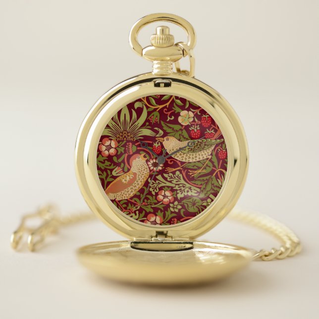 William Morris Strawberry Thief Pocket Watch (Inside)