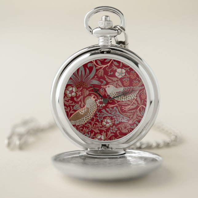 William Morris Strawberry Thief Pocket Watch (Inside)