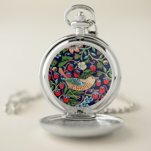 William Morris Strawberry Thief Pocket Watch