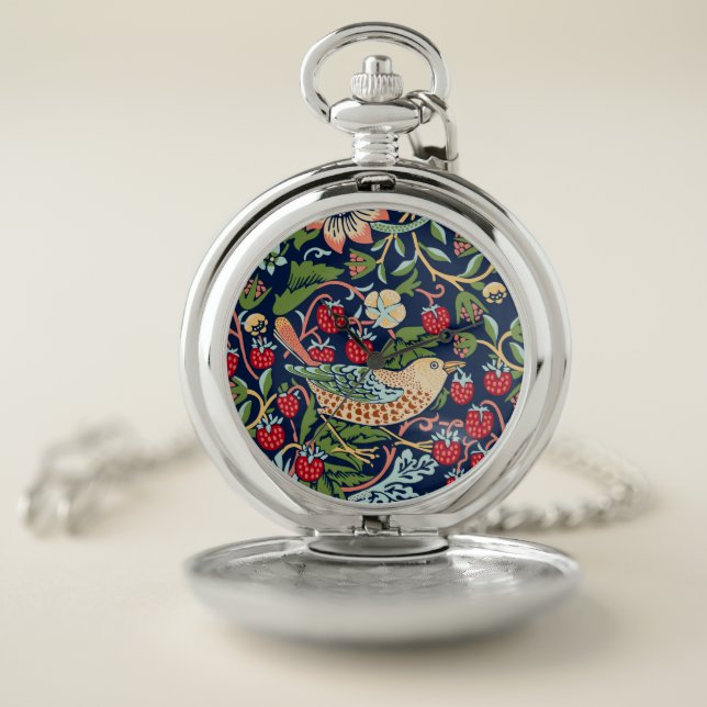 William Morris Strawberry Thief Pocket Watch (Inside)