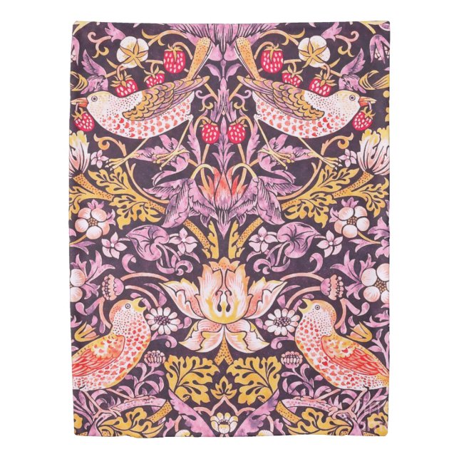 William Morris Strawberry Thief Purple Version Duvet Cover (Front)