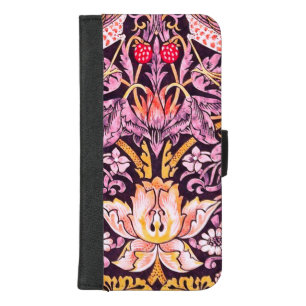 William Morris Strawberry Thief Purple Version iPhone 8/7 Plus Wallet Case