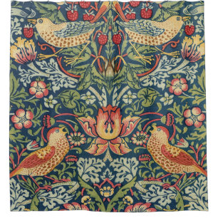 William Morris Strawberry Thief Restored Version Shower Curtain