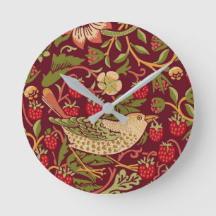 William Morris Strawberry Thief Round Clock