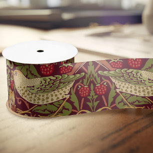 William Morris Strawberry Thief Satin Ribbon