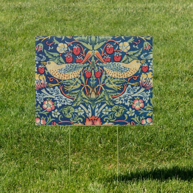William Morris - Strawberry Thief Sign (Insitu)