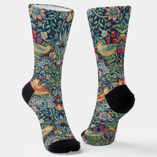 William Morris - Strawberry Thief Socks (Angled)