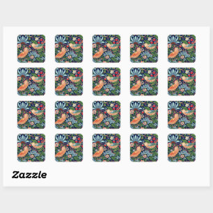 William Morris Strawberry Thief Square Sticker
