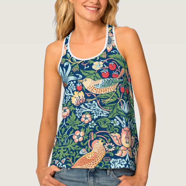 William Morris Strawberry Thief Tank Top (Front)