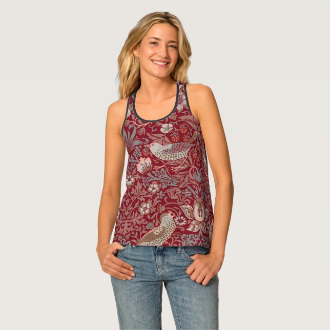 William Morris Strawberry Thief Tank Top (Front Full)