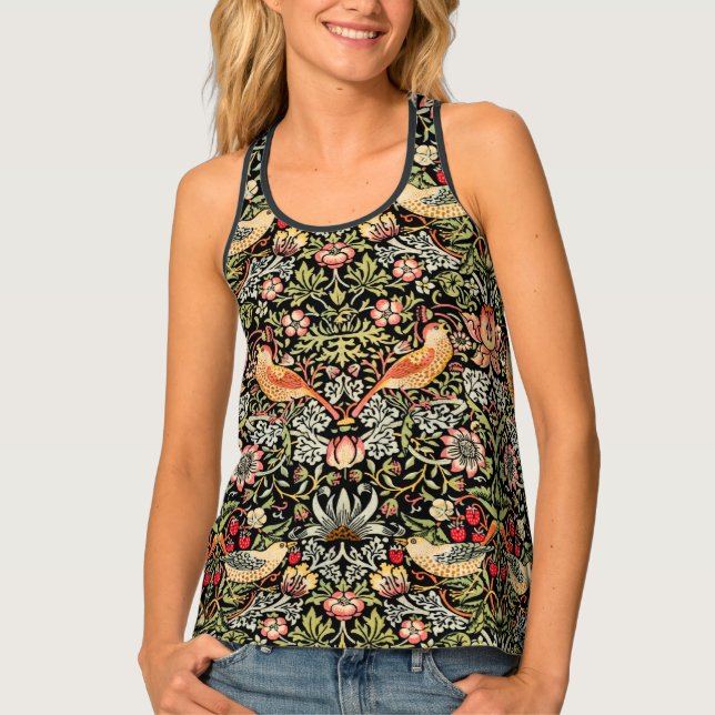 William Morris Strawberry Thief  Tank Top (Front)