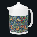 William Morris - Strawberry Thief Teapot<br><div class="desc">Strawberry Thief - William Morris,  Repeating design for textiles,  1883</div>
