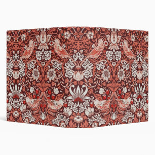 William Morris Strawberry Thief Terracotta Bird 3 Ring Binder