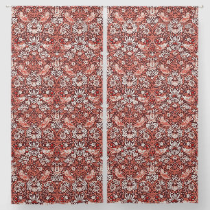 William Morris Strawberry Thief Terracotta Bird Blackout Curtains