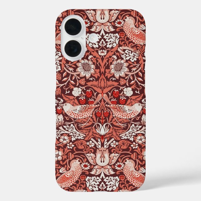 William Morris Strawberry Thief Terracotta Bird Case-Mate iPhone Case (Back)