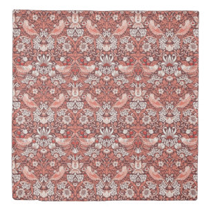 William Morris Strawberry Thief Terracotta Bird Duvet Cover