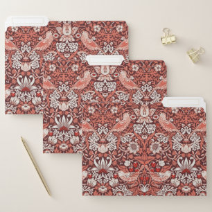 William Morris Strawberry Thief Terracotta Bird File Folder