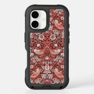 William Morris Strawberry Thief Terracotta Bird iPhone 16 Case