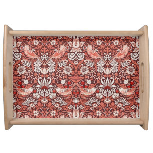 William Morris Strawberry Thief Terracotta Bird Serving Tray
