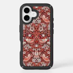 William Morris Strawberry Thief Terracotta Bird iPhone 16 Case