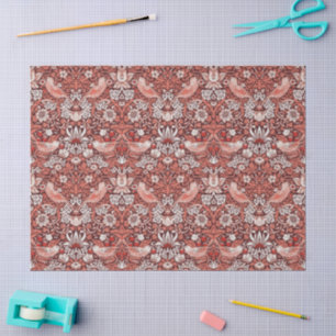 William Morris Strawberry Thief Terracotta Bird Tissue Paper