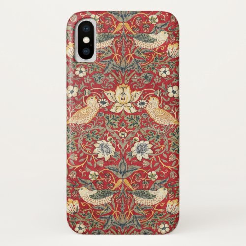 William Morris Strawberry Thief Textile Pattern iPhone X Case