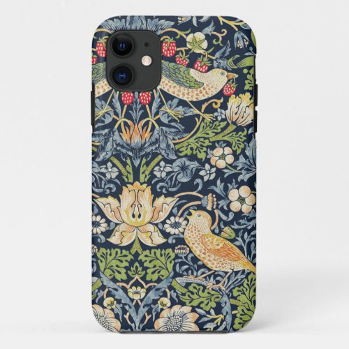 William Morris Strawberry Thief Textile Pattern iPhone 11 Case