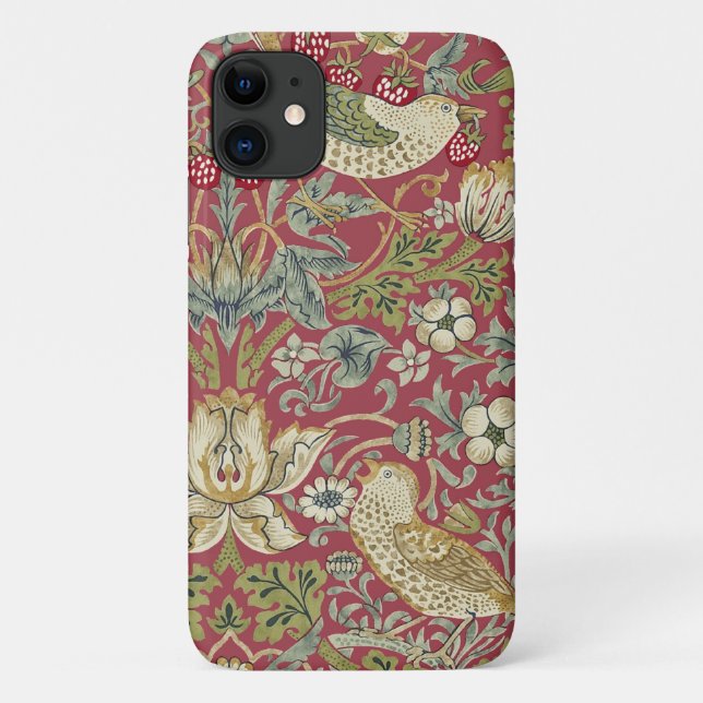 William Morris Strawberry Thief Textile Pattern Case-Mate iPhone Case (Back)