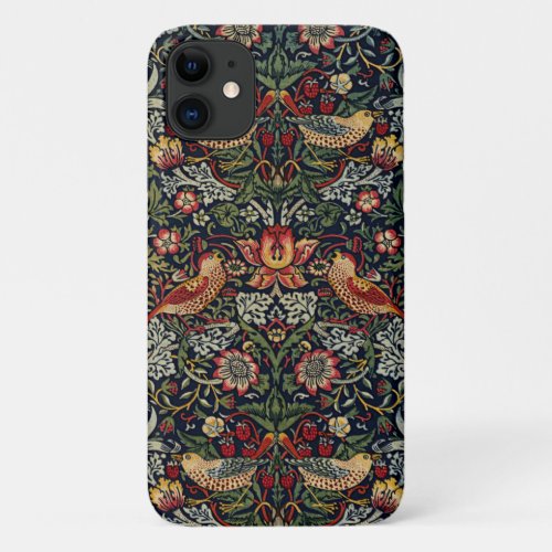 William Morris Strawberry Thief Textile Pattern iPhone 11 Case