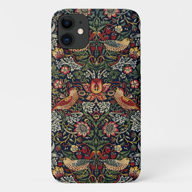 William Morris Strawberry Thief Textile Pattern Case-Mate iPhone Case (Back)