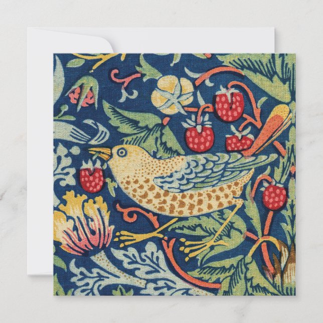 William Morris - Strawberry Thief Thank You Card (Front)