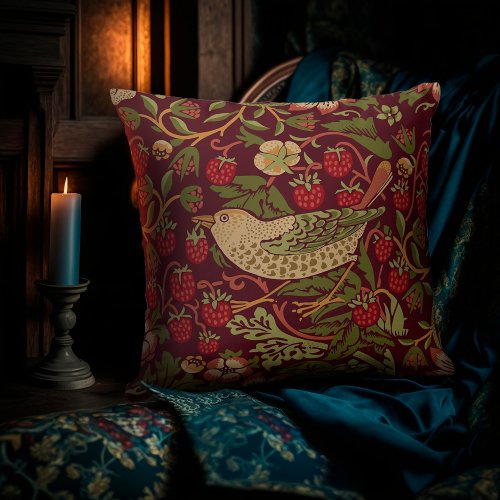 William Morris Strawberry Thief Throw Pillow