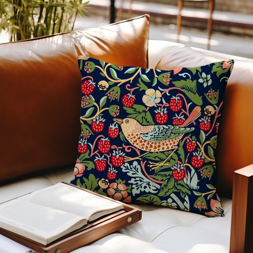 William Morris Strawberry Thief Throw Pillow